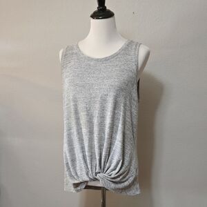 Cupio Heather Gray Knot Front Tank Top